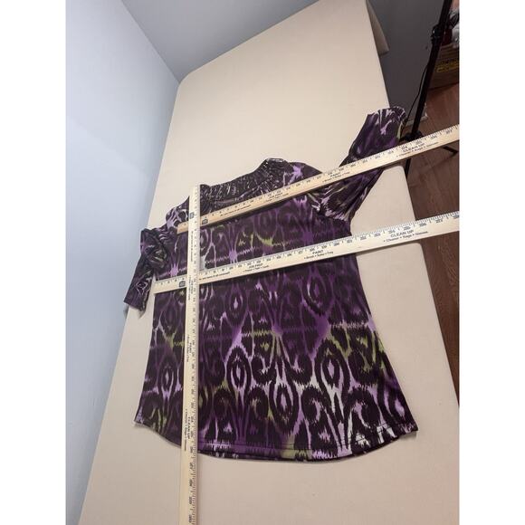 Multiples Women Top PXL 3/4 Sleeve Pullover Boho Tropical Vacation Resort Y2K - Picture 8 of 9